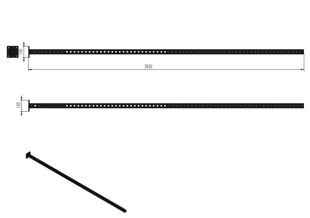 Force USA 12FT Upright - Lasercut Holes & Numbers