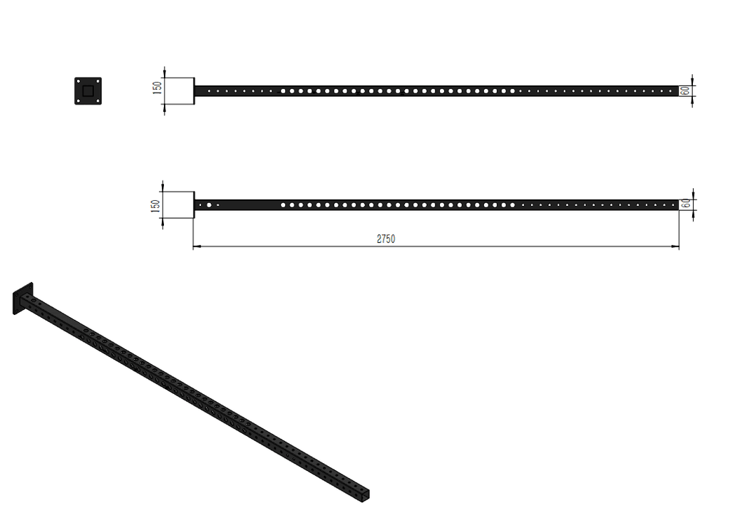 Force USA 9FT Upright - Lasercut Holes & Numbers